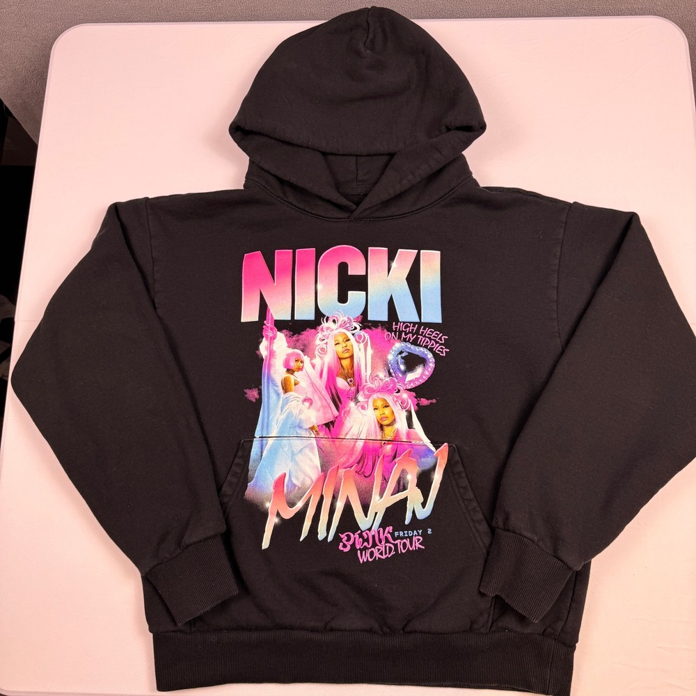 Nicki Minaj Pink Friday 2 World Tour Hoodie Mens Medium Black Concert Merch